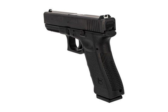 Glock 17 Gen 3 in 9mm with Dot-and-Bucket sights and and reduced capacity magazine